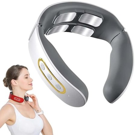 Nakkemassageapparat, nyt nakkemassageapparat til nakkesmerter med, elektrisk opvarmet massage til halshvirvelsøjlen, smertelindring til hjemmet