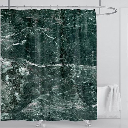 Marmor Vattentätt Duschdraperi med Krokar, Tryckt Tvättbart Duschdraperi, Heminredning, B240xH180cm