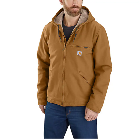 Carhartt Workwear Washed Duck Sherpa Lined Jacket CARHARTT BROWN