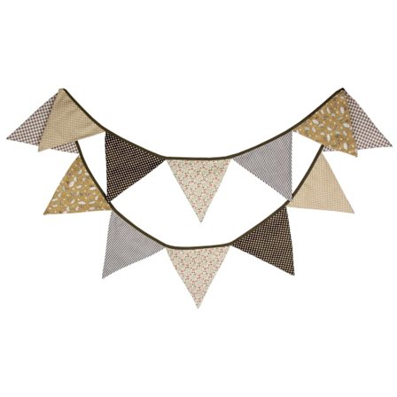 12 Pakk 3,2m Dobbeltsidig Bomull Trekant Barnerom Vimpel Banner