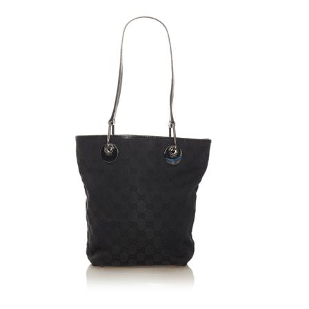 Gucci Vintage, Pre -owned GG Canvas Eclipse Tote Bag Zwart, Dames, Maat:ONE Size