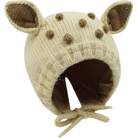 Sød Reindeer Hjortehorn Baby Beanie Blød Varmt Hæklet Strikket Hat Til Små Piger Drenge