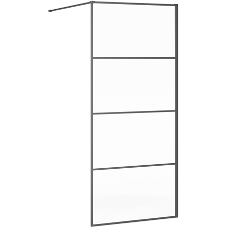 Gustavsberg Square Duschvägg svart med spröjs 90 cm, Badrum