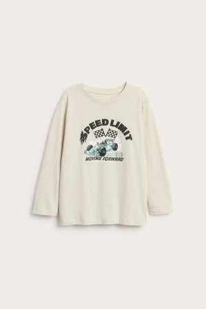 Kappahl | Langermet T-skjorte med trykk | Beige