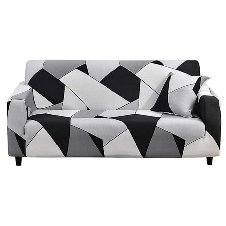 Soffor för vardagsrumsskydd, sofföverdrag 2-sits, (gratis örngott) stretchsoffa överdragsskydd, Easy Fit elastiskt tvättbart sofföverdrag (svart)