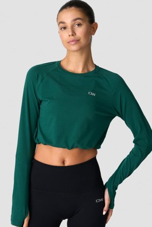 Define Cropped Adjustable Long Sleeve Deep Emerald