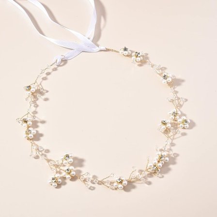 Hääpanta Helmihiuskoru Nauhalla Hääpantoja Asusteet Kristallit ja Strassit Kukka Kruunu Naisille ja Tytöille