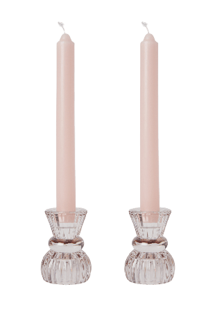MANO ATELIER Gåvoset hög ljusstake och ljus, 2-pack Ljus & ljusstakar Rosa ONESIZE