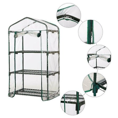 Drivhus Plante Hjem Have Veg Hylde Ramme Dække Klar PVC Dække
