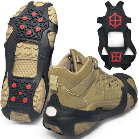 Opgraderet Wolfram Steigeisen, Moderne Is- og Snegreb med Fluorescens til Sko og Støvler, Aftagelig Skotraktion til Vandring, Jogging i Vinter 