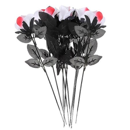 Øjeæble Blomster Halloween Kunstige Blomster Rose Form Uhyggelig Stil Boligindretning Assorteret Farve 10 stk