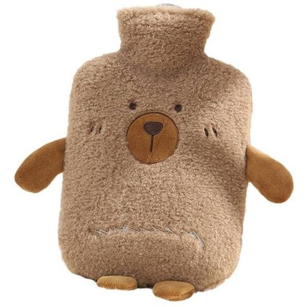 Varmtvannsflaske med trekk, 1L varmtvannsflaske, Varmtvannsflaske, Håndvarmer, Varmtvannsflaske med trekk i form av en bjørn, Vintergave