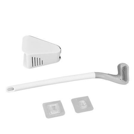 Hengende Golf Toalettbørste Langt Håndtak Hjørnerengjøringsbørste for Bad Hvit