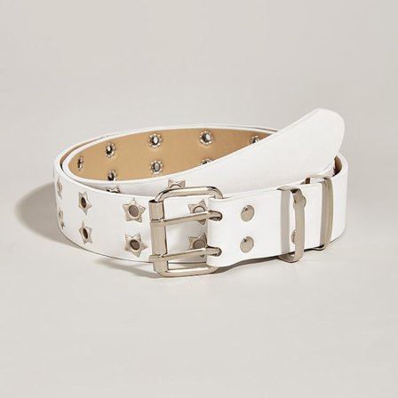 Punk Style Stjerne Dobbelt Spænde Bælte Talje Rem Hul Ud Lea