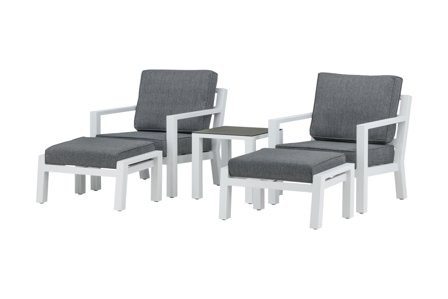 Venture Home Barcelona 1028-400 Loungeset stolar, pallar, bord, grått/vitt, Utemöbler