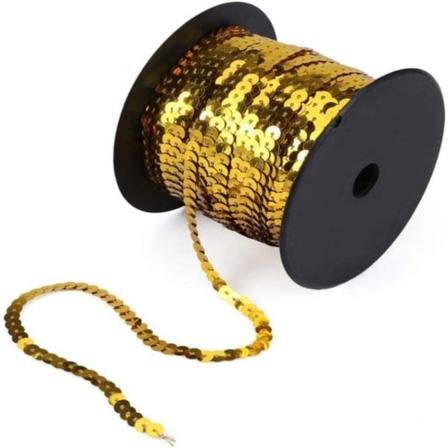 Paljettinauha Paljettireuna gold 6mm100yard