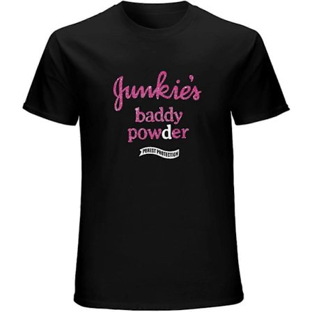 JunkieS Baddy Powder Mark Owen Inspirert T-skjorte med Glittertrykk Kortermet T-skjorte Svart Størrelse S-3XL TT2157