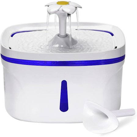 84oz/2.5L Automatisk Katt Vatten Dispenser, Synlig Vattennivå Hund Vatten Skål Dispenser med 3 Filter, Ultra Tyst Husdjur Vatten Fontän för Katter 