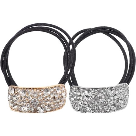 2 stk. båndbånd elastisk hårbånd rhinsten hår cirkler rhinsten hår manchet hestehale holder pun