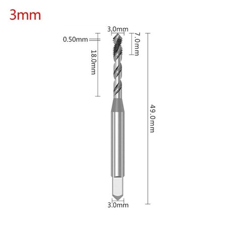 Tapping Bit Spiral Tap 3MM