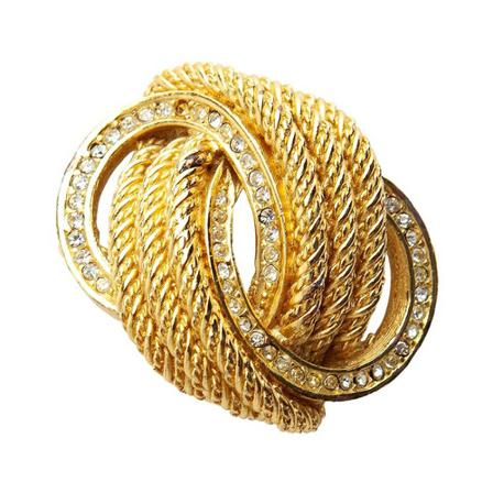 Dior Vintage, Pre-owned Chrystal Knot Brooche Oranje, Dames, Maat:ONE Size