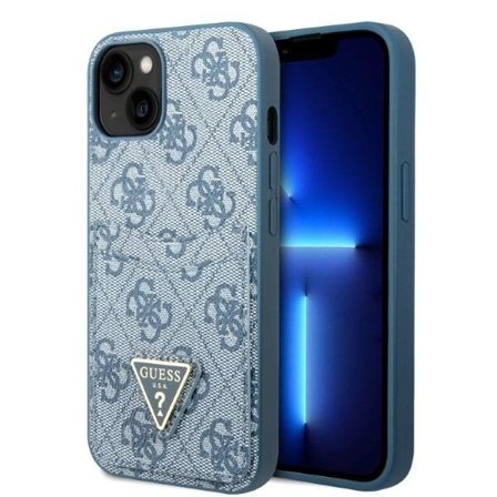 Guess GUHCP13SP4TPB iPhone 13 mini 5,4" blå/blå hardcase 4G Triangle Logo Cardslot
