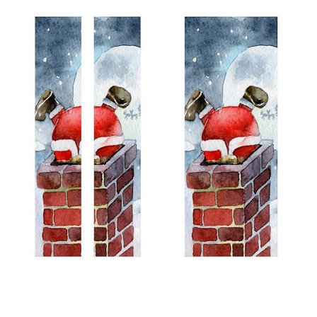 Jouluovitikari Joulupukki Ikkunatarra Luova Puuovi Itsekiintopinta-Tarra