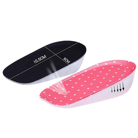 Height Increase Insole, Silicone Half Elevator Heel Cushion Inserts/1.4 Inch