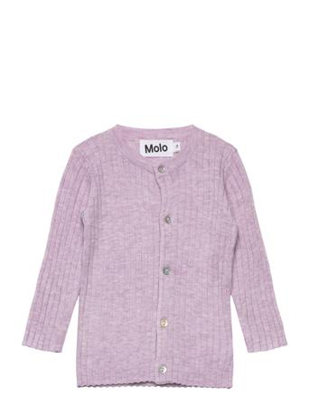 Georgette Stickad Tröja Cardigan Lila Molo