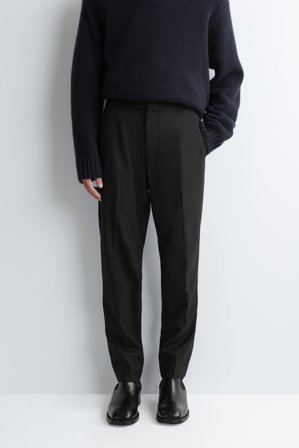 COS Wool Slim Trousers in Black - Men
