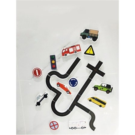 Børn Trafik Bil Vej Jernbane Puslespil