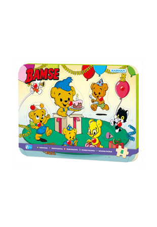 BAMSE Träpussel med knopp, 8 bitar Spel & pussel Unisex ONESIZE