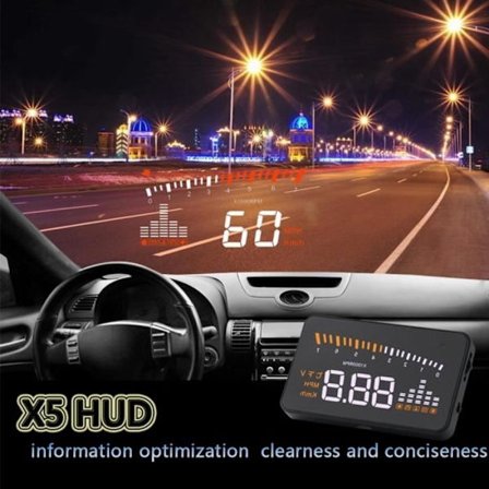 X5 HUD Alarm 3" Head Up Display Varslingssystem Vindskjerm Hastighetsvisningssett -LAV