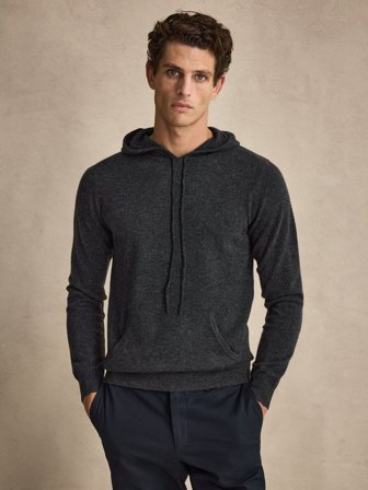 John Henric Men's Grüner Kaschmir-Hoodie Size L