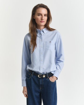 GANT Damen Regular Fit Classic Oxford-Bluse (40) Hellblau