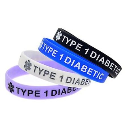 Justerbart Type 1 Diabetes Skjult Melding Medisinsk Varsel Silikonarmbånd