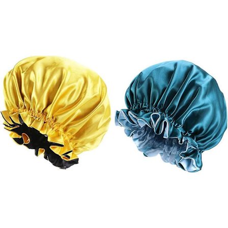 Golden Apple 2 stk. Acsergery Ekstra Stor Satin Nattehette Myk Sovehette Satin Hode Gave