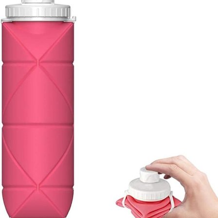 Special MADE hopfällbar vattenflaska läckagesäker ventil rosa