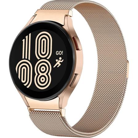 Metallista valmistettu ranneke, joka on yhteensopiva Samsung Galaxy Watch 4:n (40/44 mm), Watch 4 Classicin (42/46 mm), Watch 5:n (40/44 mm) ja Watch 