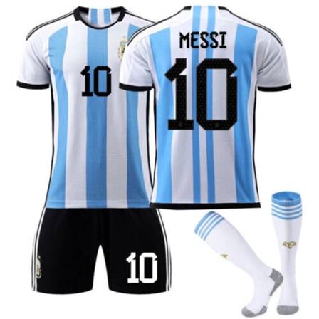 Argentina Messi Premium 3-stjärnig fotbollströja 2023 argentina home messi #10 6-7 years #22