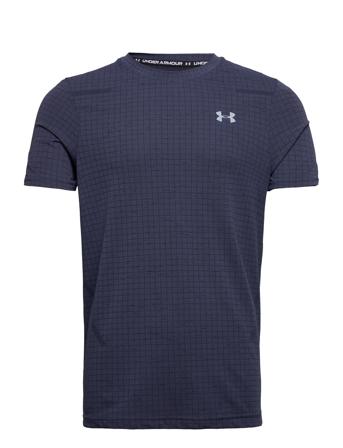 Ua Seamless Grid Ss T-shirts Short-sleeved Marineblå Under Armour*Betinget Tilbud