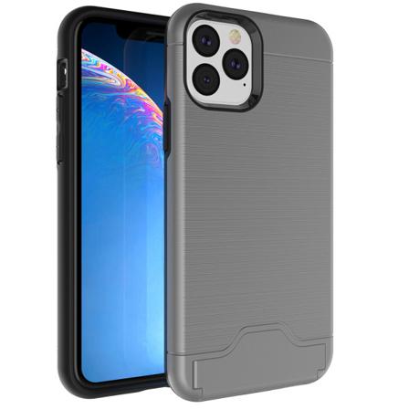 iPhone 11 Pro Max - Stötdämpande Skal med Korthållare Grå Grå