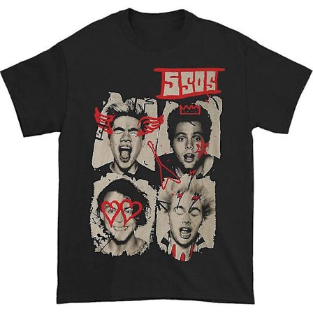 5 Seconds Of Summer Röda Grafitti T-shirtkläder