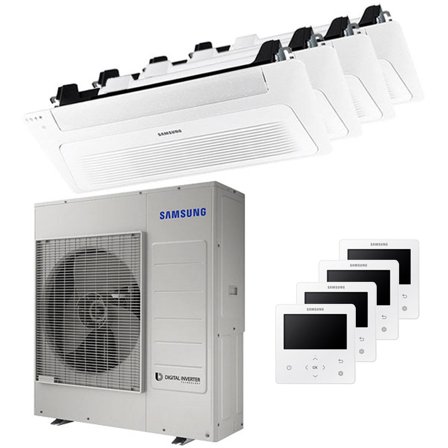 Condizionatore Samsung Cassetta WindFree 1 Via quadri split 12000+12000+12000+12000 BTU inverter A++ unità esterna 10,0 kW