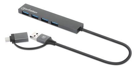Manhattan Kombo-Hub 4Port USB 3.0 Typ-C/Typ-A 4xUSB-A Buchse