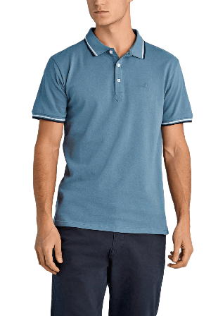 Lindbergh Polo shirt w. contrast piping Överdelar Herr Blå M