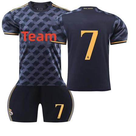 2024 Nye Fotballtrøyer for Gutter, Jenter, Barn, Menn, Kvinner, Unisex - Fotballspillernavn, Stjerne, Svarte Fotballuniformer - M VINI JR 7