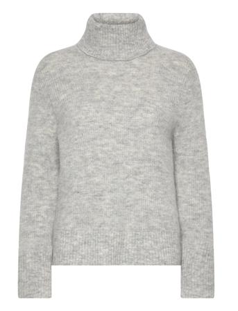 Slfsia Ras Ls Knit Rollneck Selected Femme Grey