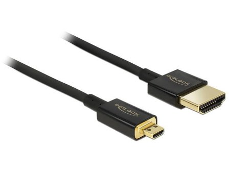 Delock Slim Premium - HDMI-kabel med Ethernet - 3 m