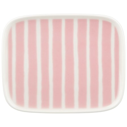 Marimekko Piccolo tallerken 15 x 12 cm, hvit/rosa